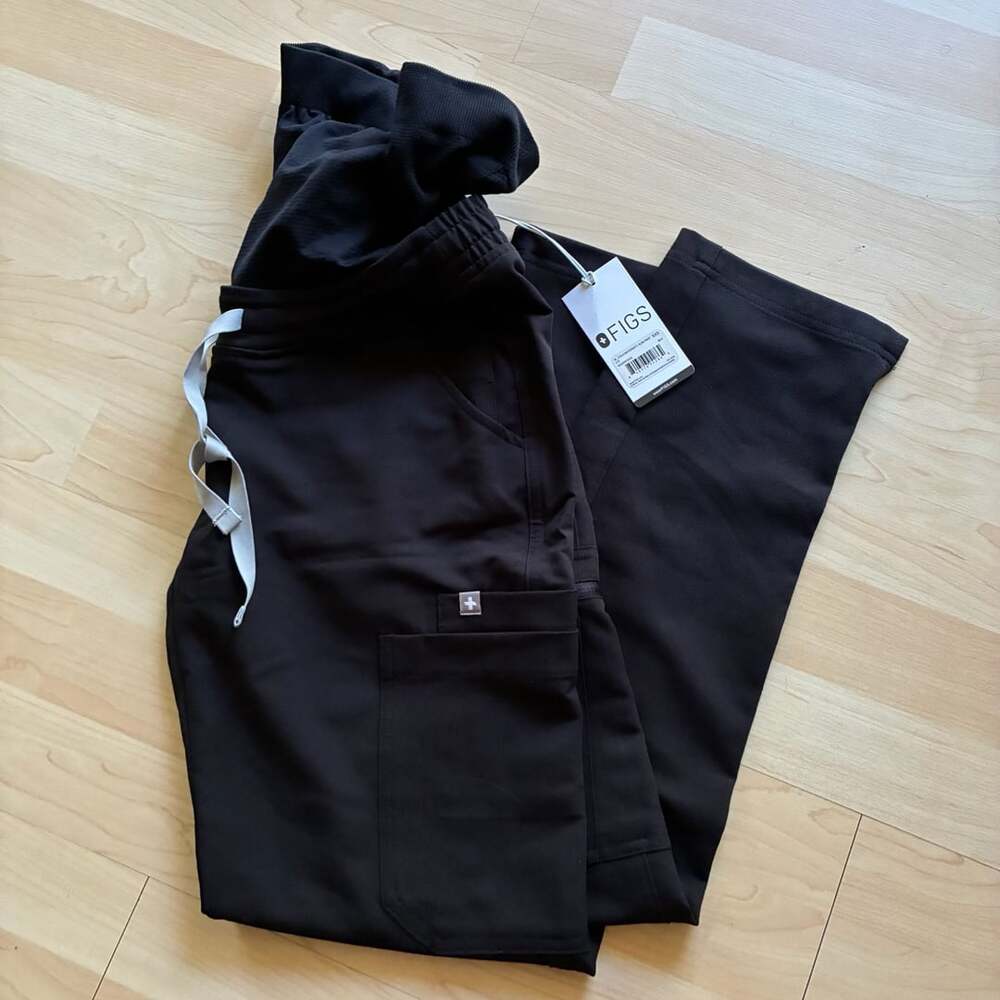 FIGS Yola Maternity Slim Scrub Pants Black XXS